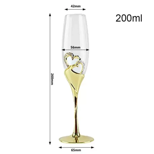 Elegant 200ml Gold Crystal Champagne Glasses – Perfect for Weddings and Celebrations