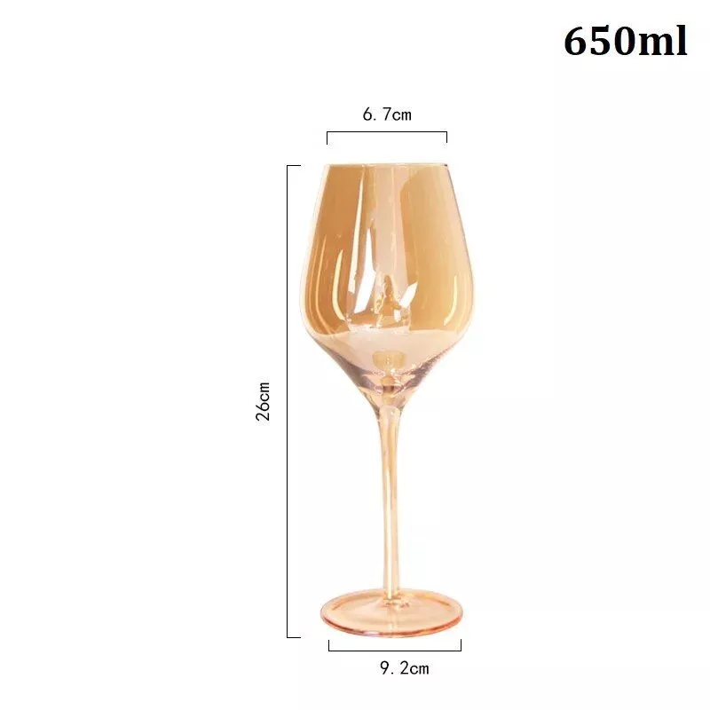 Elegant Amber Crystal Wine & Champagne Glasses – Handmade Goblet Set for Special Occasions