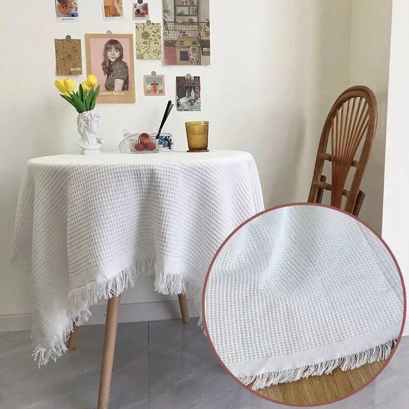 Elegant Crocheted Cotton-Polyester Tablecloth