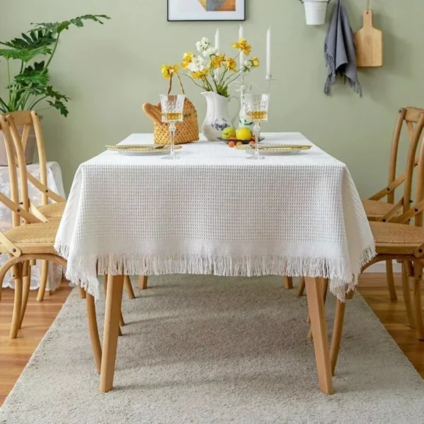 Elegant Crocheted Cotton-Polyester Tablecloth