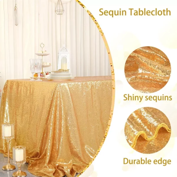 Gold Glitter Sequin Tablecloth