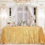 Gold Glitter Sequin Tablecloth