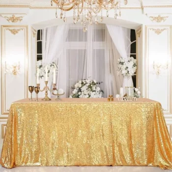 Gold Glitter Sequin Tablecloth