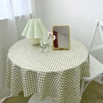 Elegant Korean-Style Plaid Tablecloth