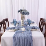 Rustic Elegance Polyester Gauze Table Runner