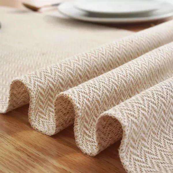 Hand-Woven Cotton Linen Table Runner with Tassels
