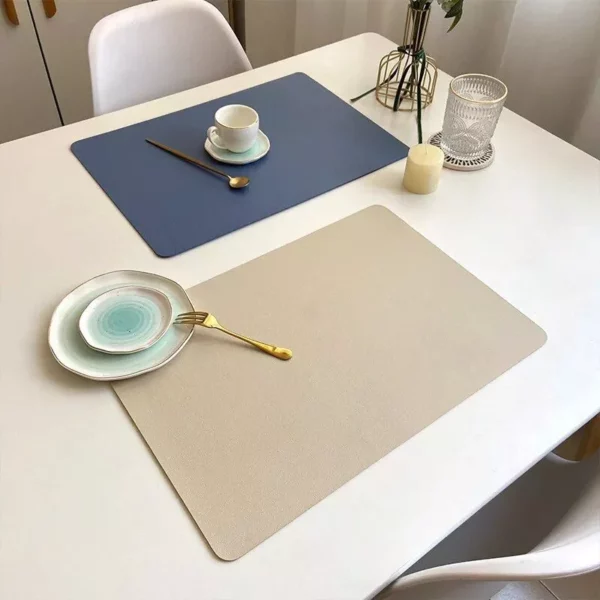Elegant Double-Sided Leather Table Mat – Waterproof, Heat-Resistant Placemat for Dining Elegance