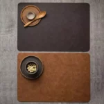 Elegant Heat-Resistant Leather Placemats for Home and Cafe