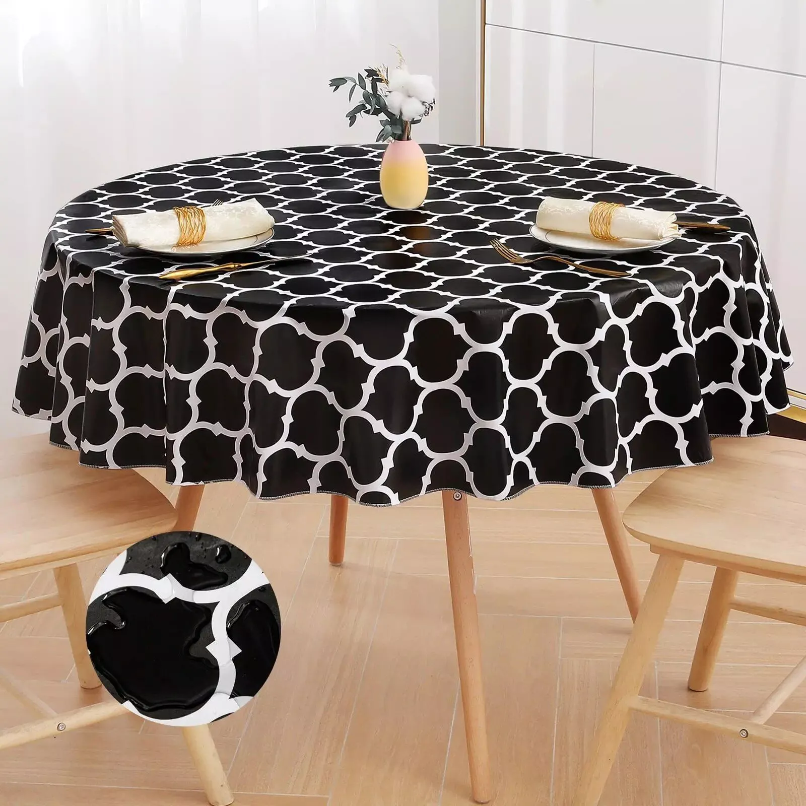 Elegant Round Moroccan Tablecloth