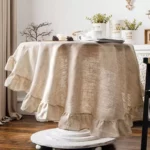 Elegant Cotton Linen Ruffle Tablecloth