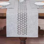 Elegant Gray Hollow Table Runner