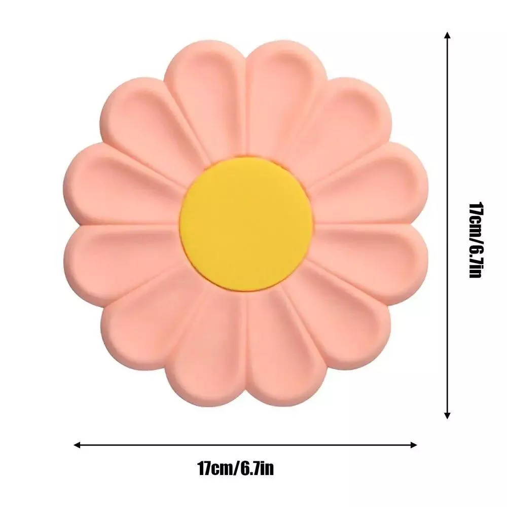 Heat-Resistant Silicone Daisy Pot Mat – Multi-Use Trivet and Countertop Protector