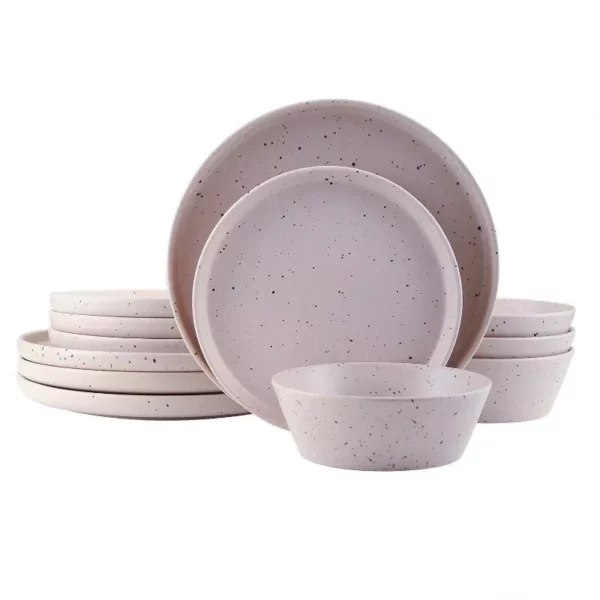 Elegant Taupe 12-Piece Stoneware Dinnerware Set
