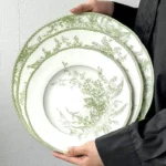 Elegant Jade Green Lily of the Valley Porcelain Dining Plate