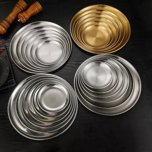 Elegant Stainless Steel Round Plates