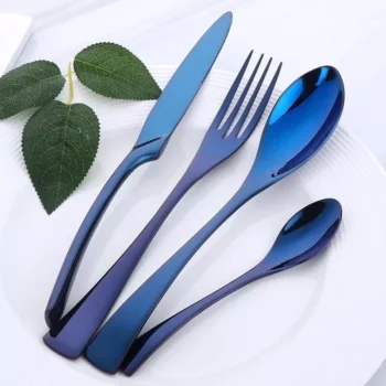 Elegant 4-Piece Stainless Steel Dinnerware Set