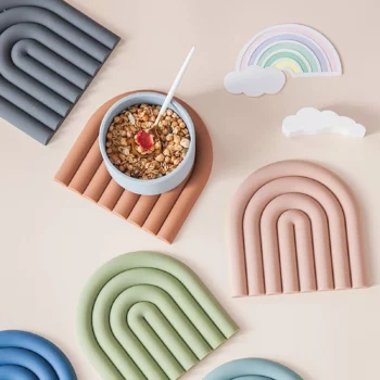 Colorful Silicone Trivet Mats – Round Multipurpose Hot Pads & Spoon Rests