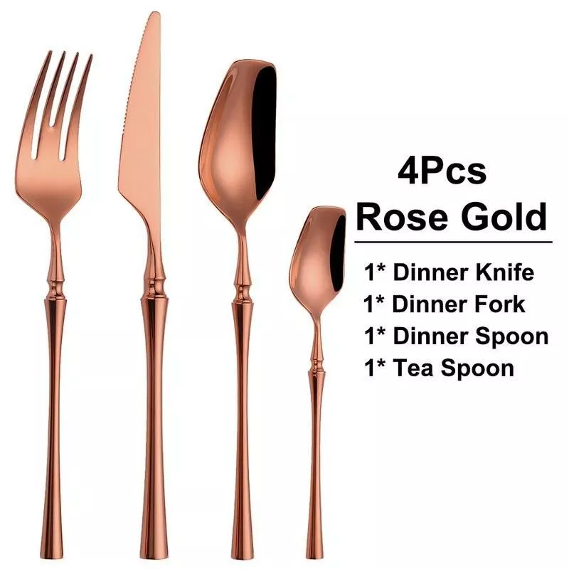 Elegant 24-Piece Gold Stainless Steel Cutlery Set