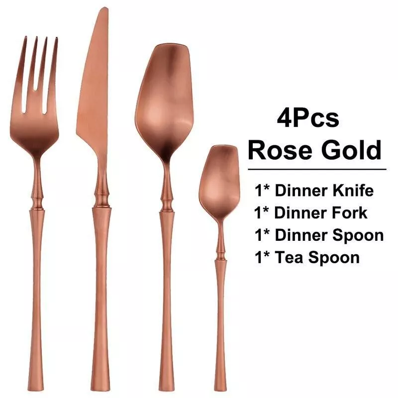 Elegant 24-Piece Gold Stainless Steel Cutlery Set
