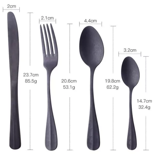 Luxury Matte Black Stainless Steel Cutlery Set
