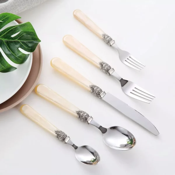 Elegant Gold Inlay Stainless Steel Cutlery Set