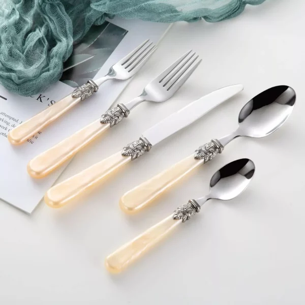 Elegant Gold Inlay Stainless Steel Cutlery Set