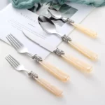 Elegant Gold Inlay Stainless Steel Cutlery Set