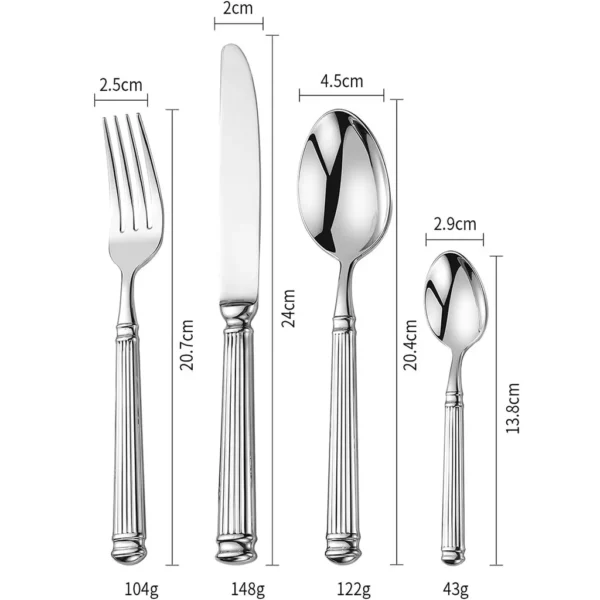 Luxury 18/10 Stainless Steel 4-Piece Cutlery Set