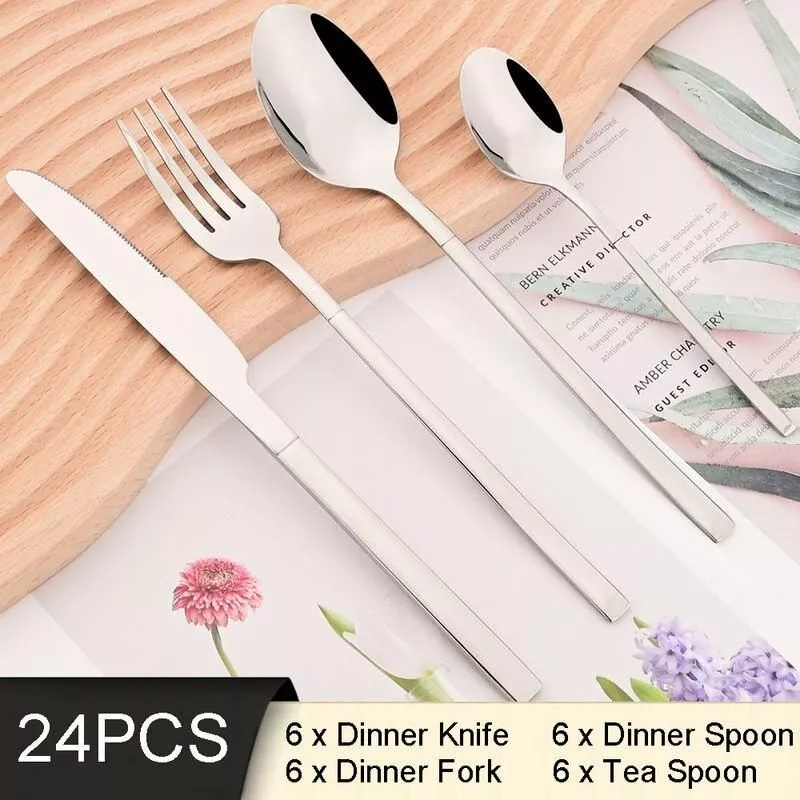 Elegant 6-Person Stainless Steel Cutlery Set