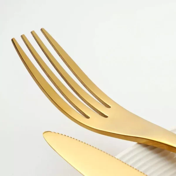 Luxurious 4/16-Piece Gold Plated Stainless Steel Cutlery Set