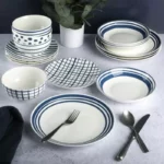 Light Blue 16-Piece Fine China Dinnerware Set