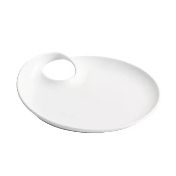 Elegant White Ceramic Round Plate