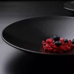 Elegant Matte Black Ceramic Plate Set