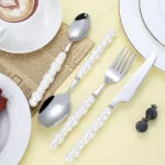 Luxurious European Pearl-Style Stainless Steel Cutlery Set