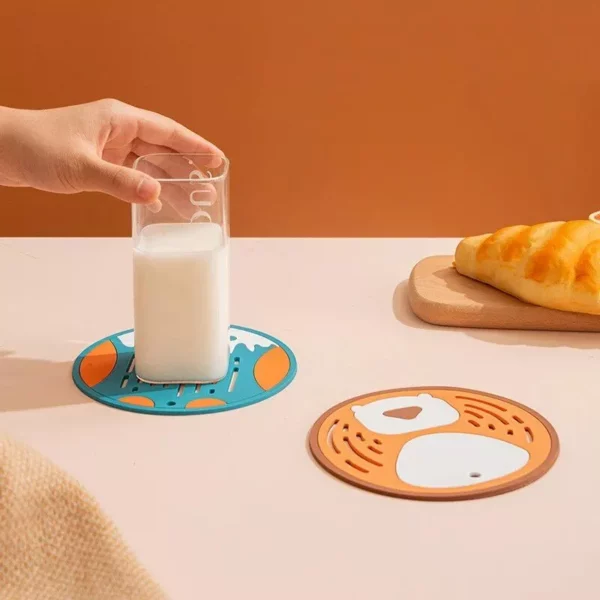 Cute Cartoon Silicone Trivet Mat – Colorful Heat Resistant Coasters