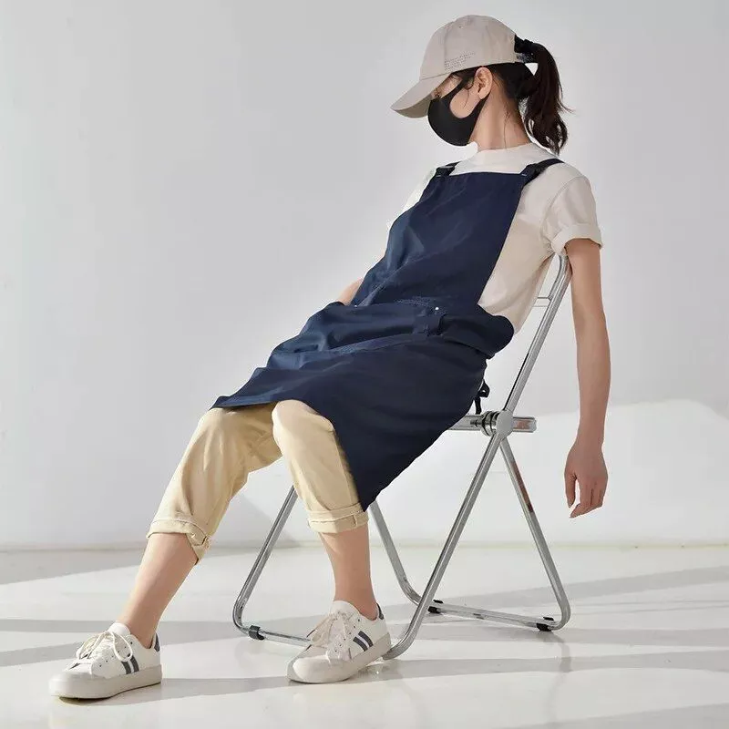 Stylish Waterproof & Oil-Proof Cotton Apron with Pocket