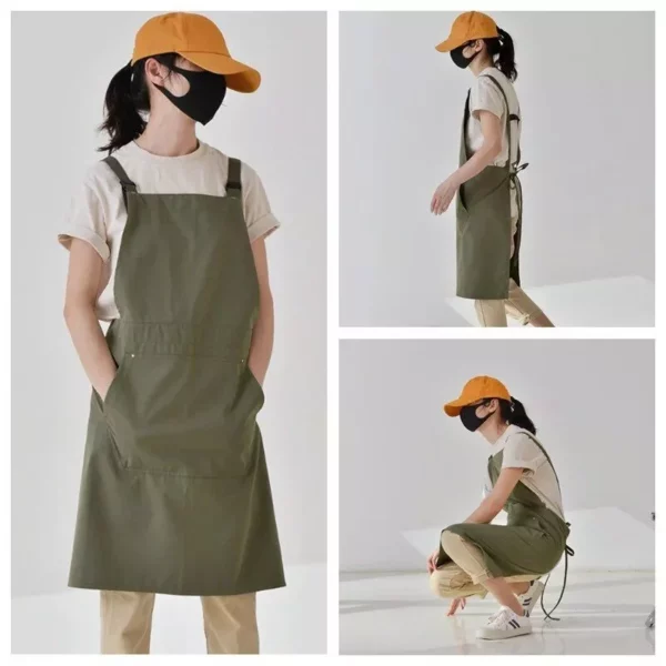 Stylish Waterproof & Oil-Proof Cotton Apron with Pocket - Image 2