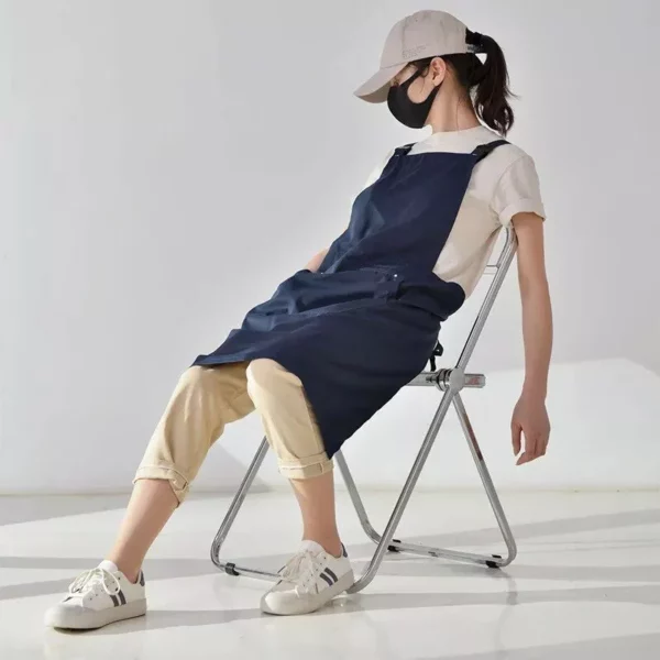 Stylish Waterproof & Oil-Proof Cotton Apron with Pocket - Image 4