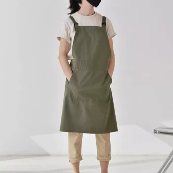 Stylish Waterproof & Oil-Proof Cotton Apron with Pocket