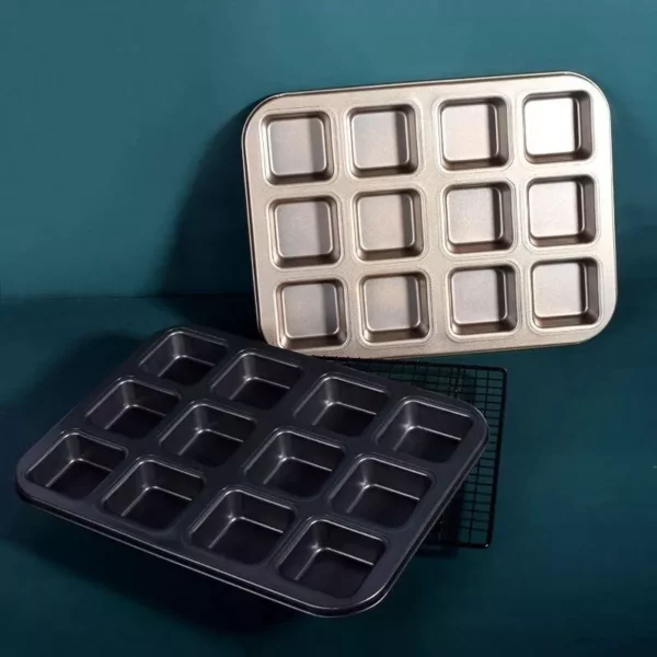 Versatile 6/12-Cavity Square Baking Mold