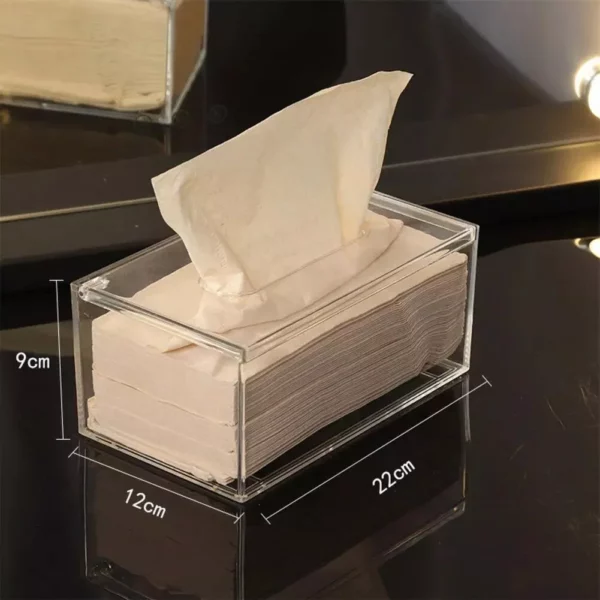 Elegant Acrylic Transparent Tissue Box – Waterproof & Visible Napkin Holder for Home & Car