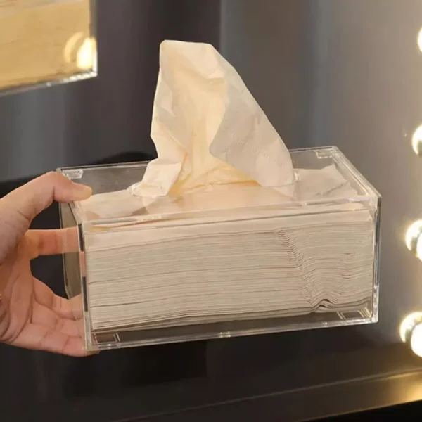 Elegant Acrylic Transparent Tissue Box – Waterproof & Visible Napkin Holder for Home & Car