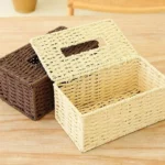 Elegant Rattan Tissue Box - Vintage Style Napkin Holder for Home and Office Decor