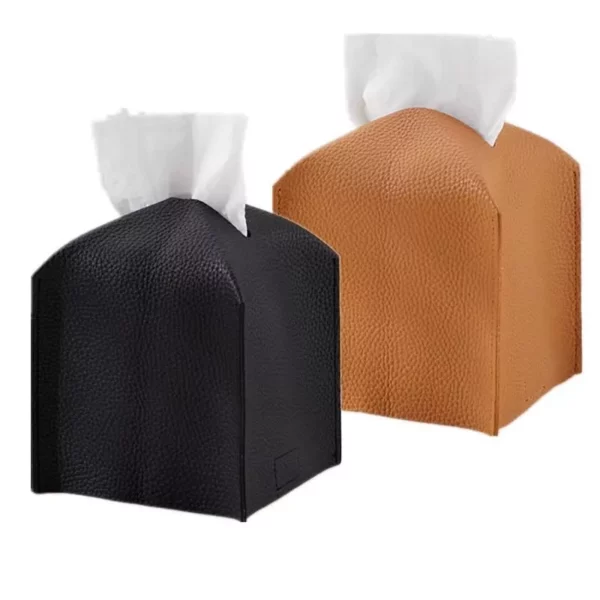 Modern PU Leather Square Tissue Box Cover Holder