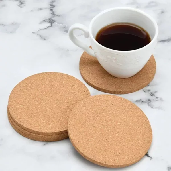 Eco-Friendly Cork Coasters – Heat Resistant, Non-Slip Round Pads for Drinks
