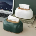 Elegant Nordic-Style Striped Tissue Box Holder - Multipurpose Table Napkin & Toilet Paper Dispenser for Home and Car