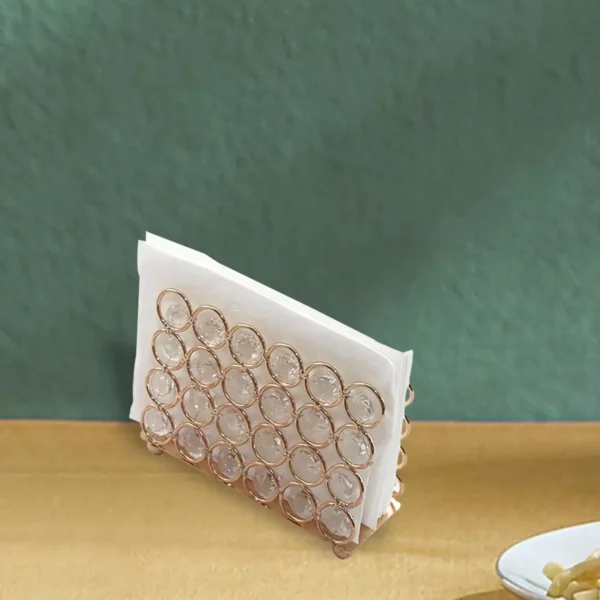 Elegant Gold Crystal Napkin Holder – Versatile Tissue Dispenser for Home and Hospitality