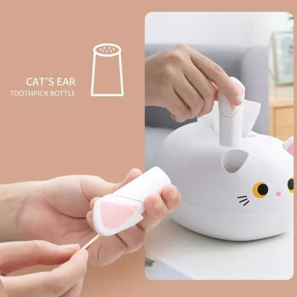 Charming Kawaii Cat Tissue Box: Modern Napkin Holder & Toothpick Dispenser