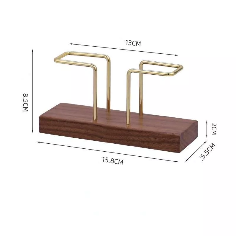 Elegant Wood and Brass Desktop Organizer with Multi-Functional Tissue and Toothpick Holder