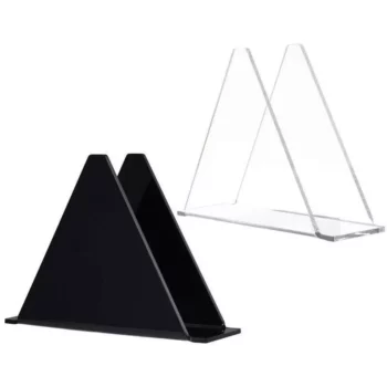 Elegant Acrylic Napkin Holder – Transparent & Black, Sturdy Tabletop Tissue Organizer